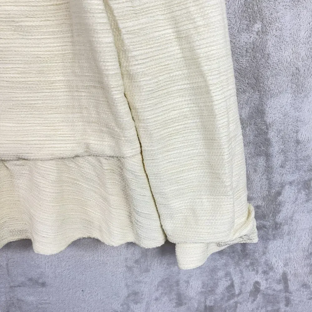 NWT Rosaé Paris Le Halévy Peplum Blouse Tweed Vanilla Size French 38 / US 6